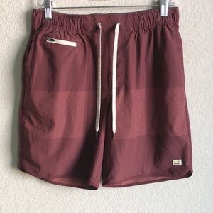 Vuori Mens Banks Shorts Red Stripe Medium V330 7”